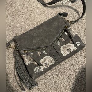 Altar’d State Grey floral crossbody